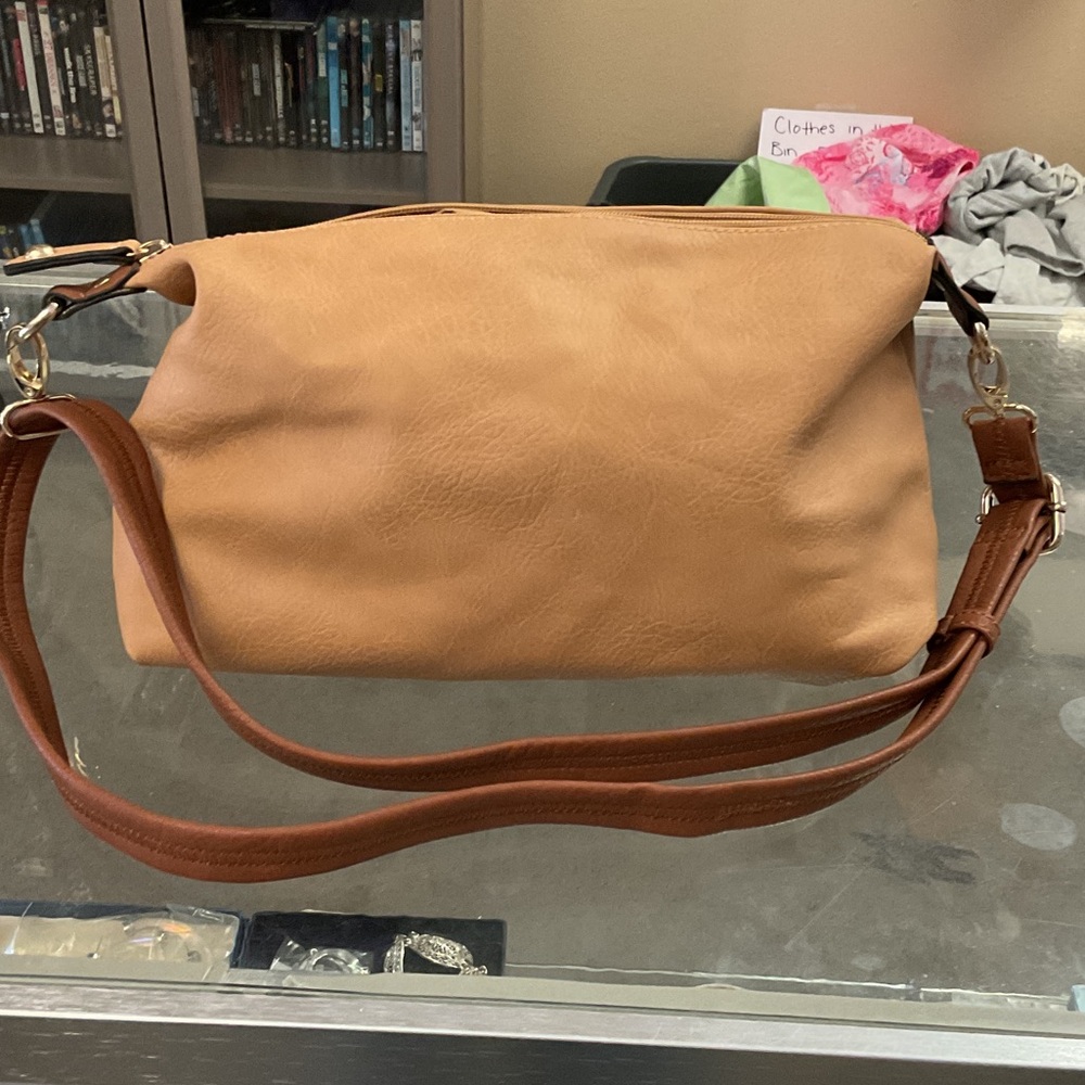 Black Rivet Tan and Brown Shoulder Bag